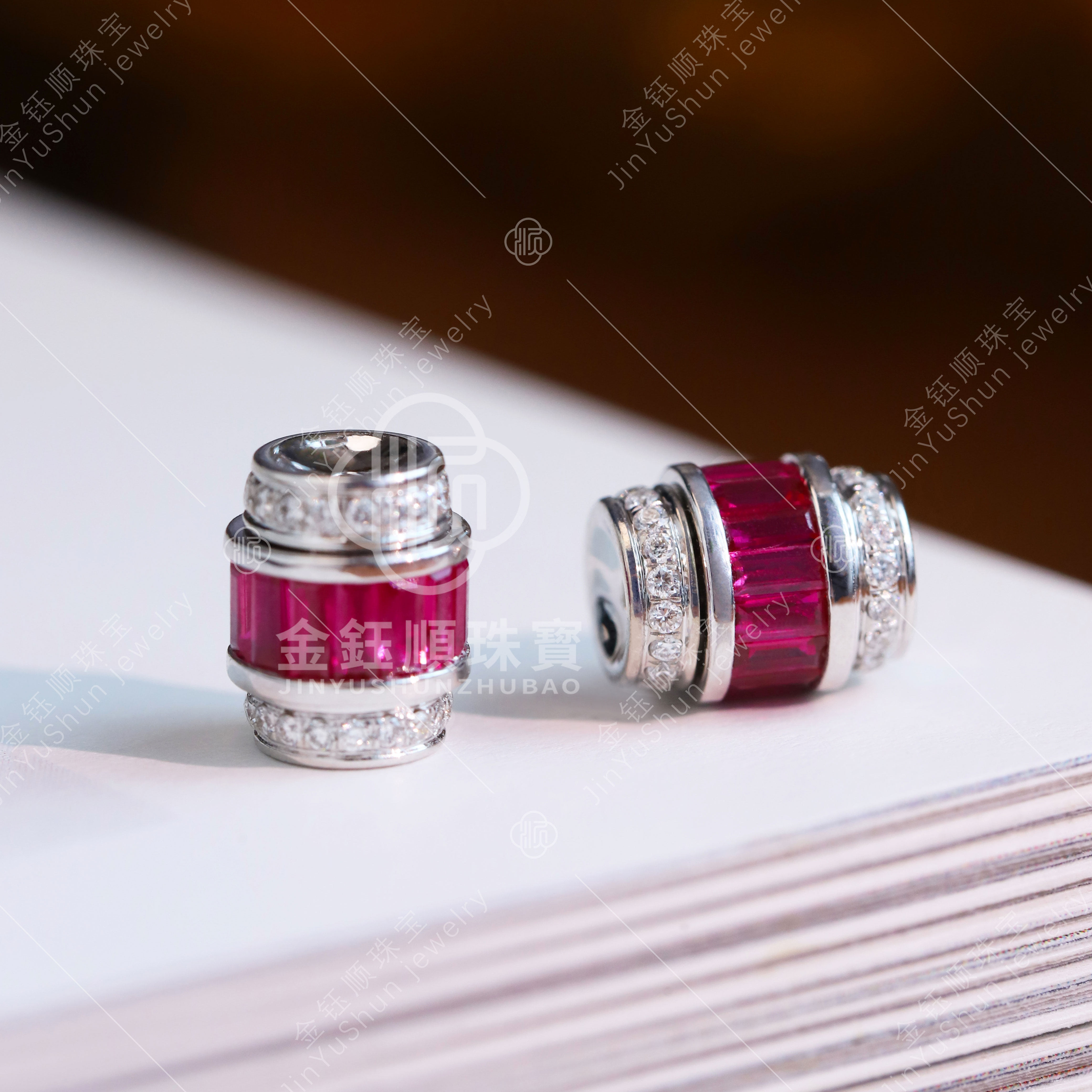 18K金珠链扣镶嵌钻石翡翠珠链扣珍珠手链搭扣米珠连接扣配件百搭