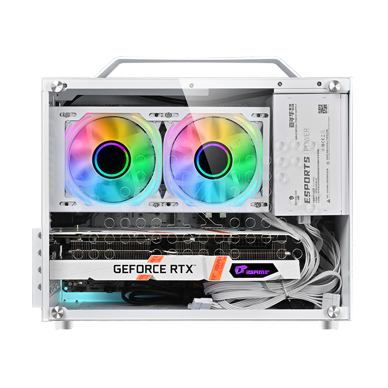 铝元素mini白 手提紧凑便携itx/matx侧透水冷台式迷你电脑小机箱