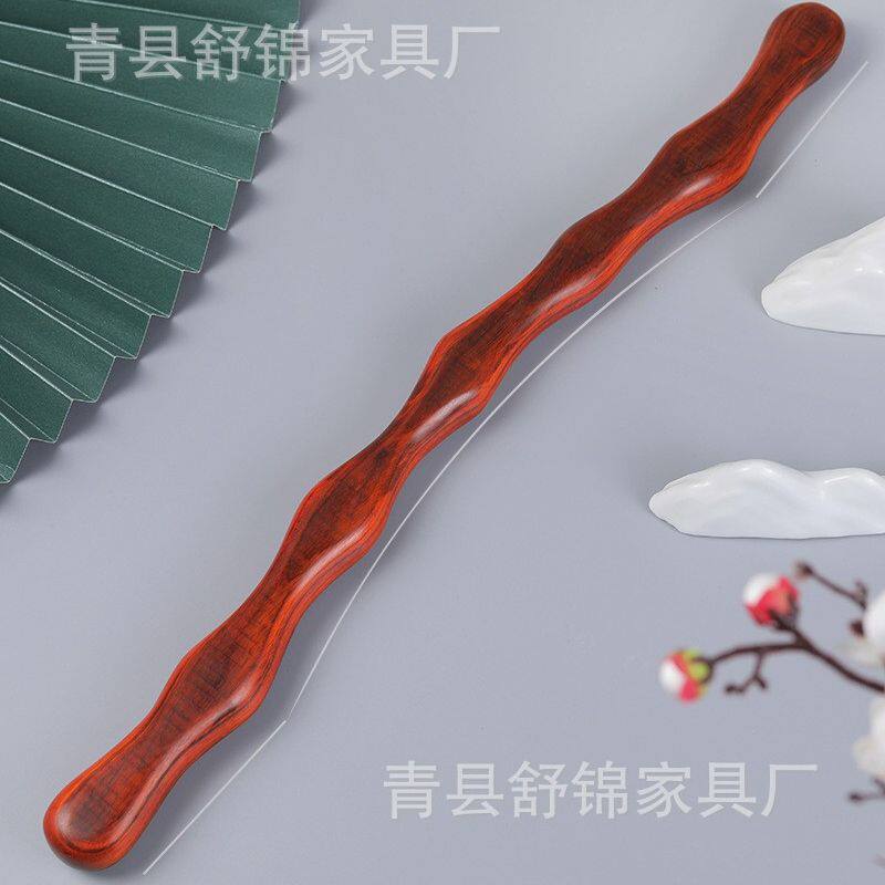 紫檀筋骨棒实木制擀筋棒按摩全身刮痧棒赶筋棒经络揉腹敲背拍打棍