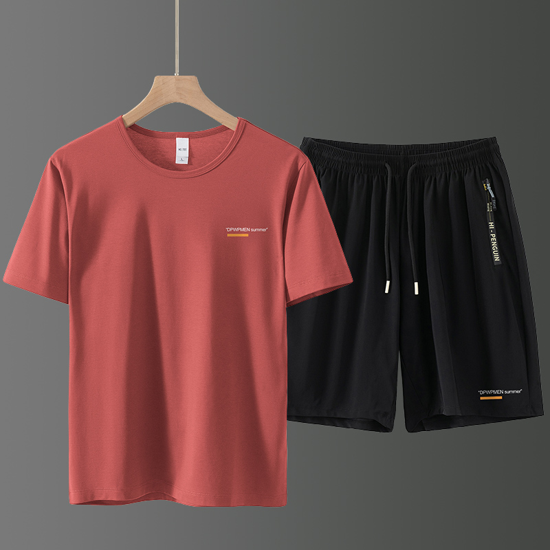 冰丝凉感T恤短裤套装速干透气