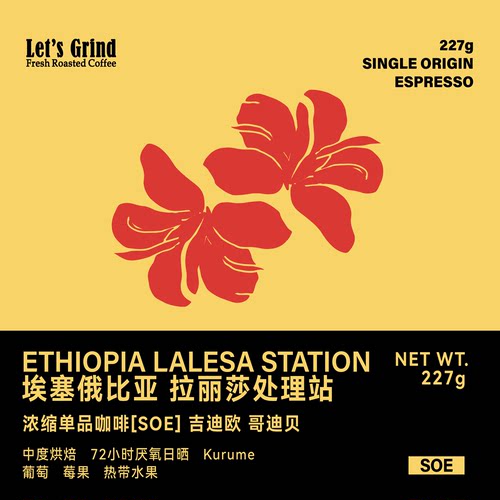 【LETSGRIND】埃塞SOE [拉丽莎处理站] 厌氧日晒浓缩咖啡豆227g
