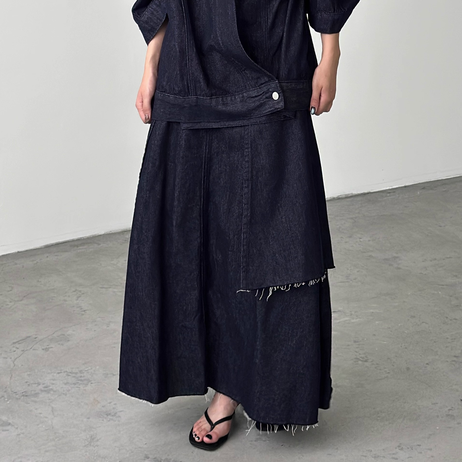 Vesca水洗牛仔A字裙半裙