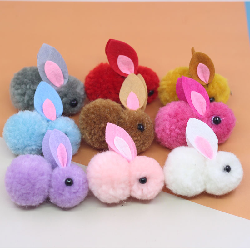 毛球兔子可爱毛绒兔子儿童diy花灯服饰装饰发夹饰品服装辅料配件,饰品/流行首饰/时尚饰品新,其他DIY饰品配件,淘宝优惠券,粉丝福利购,淘宝优惠卷