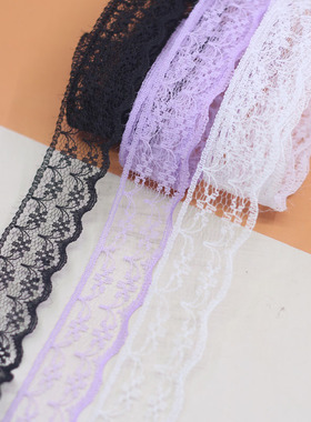 手工制作发夹diy材料包韩国 20mm单边蕾丝花边可爱蝴蝶结发饰配件