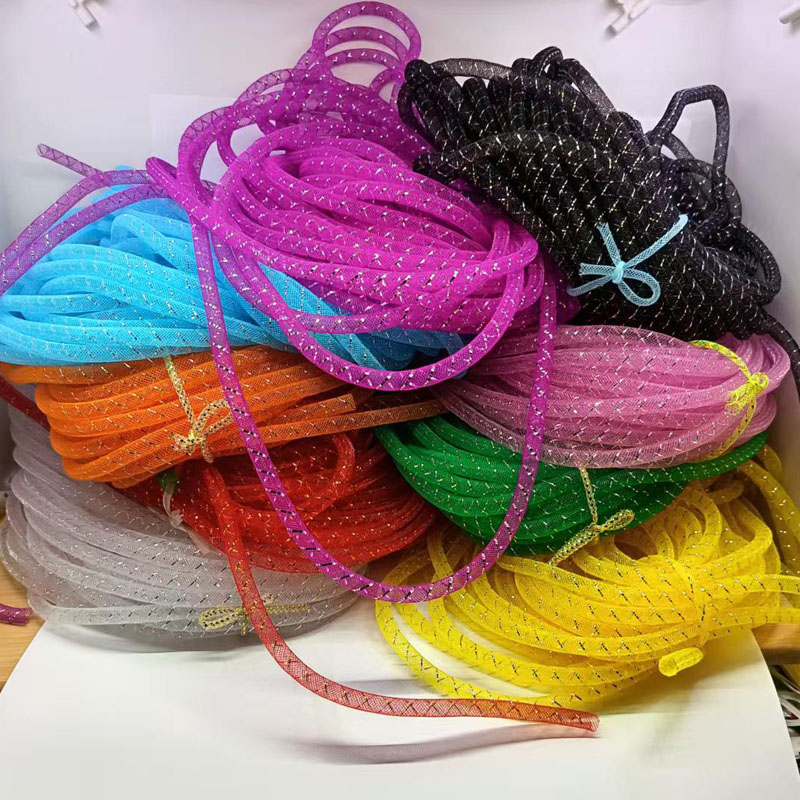 0.8cm彩色弹力扭曲造型网管子