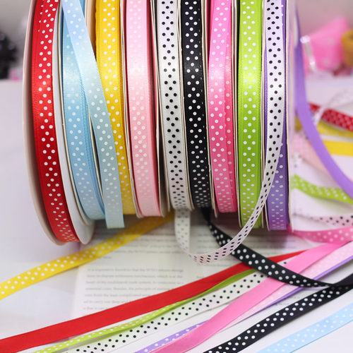 1厘米小圆点波点涤纶带diy手工制作发饰材料蝴蝶结发夹饰品配件