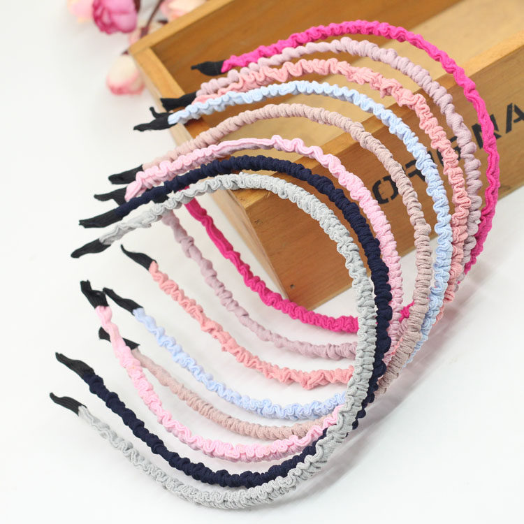 韩版褶皱包布发箍钢头箍 diy手工制作材料布艺压发夹饰品配件