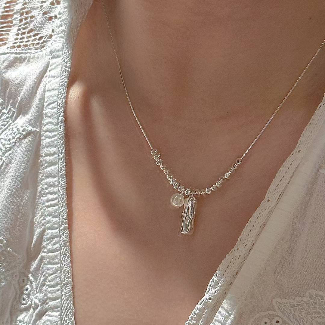S925纯银韩版同款银锁骨链女银饰项链