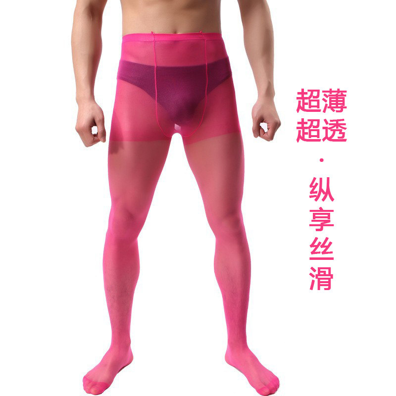 男士超薄丝袜红色连裤袜买2送1