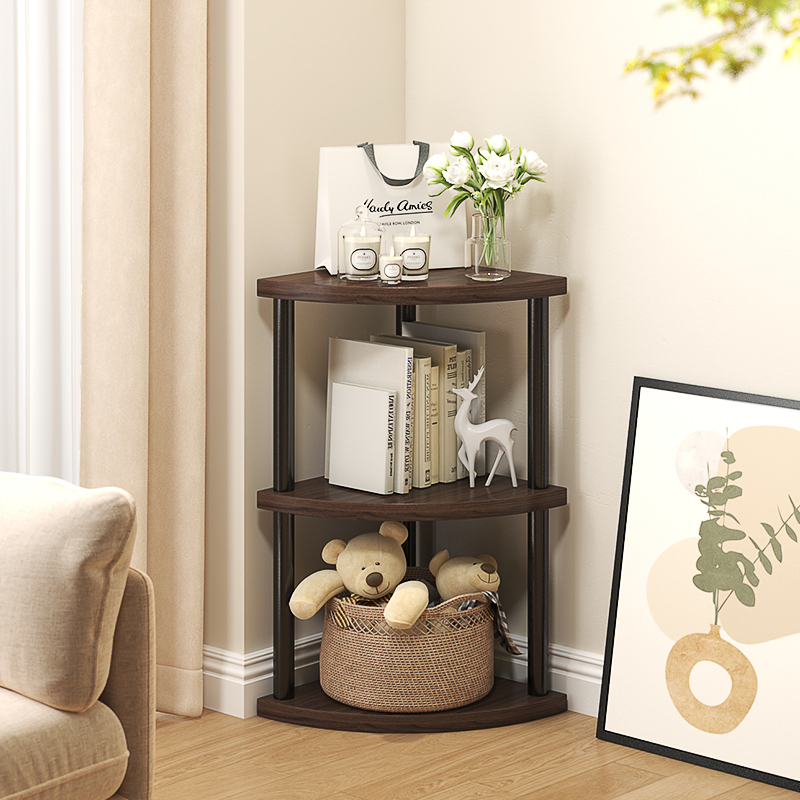 收纳架置物架落地角柜墙角卧室客厅转角柜三角形拐角书架餐厅角落