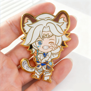 【亏本特价】王者荣耀百里守约周边雪豹金属徽章胸针磁吸扣冰箱贴