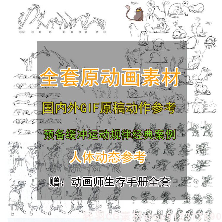 原动画 上千套运动规律 万套人体结构 全套原动画素材 学习资料