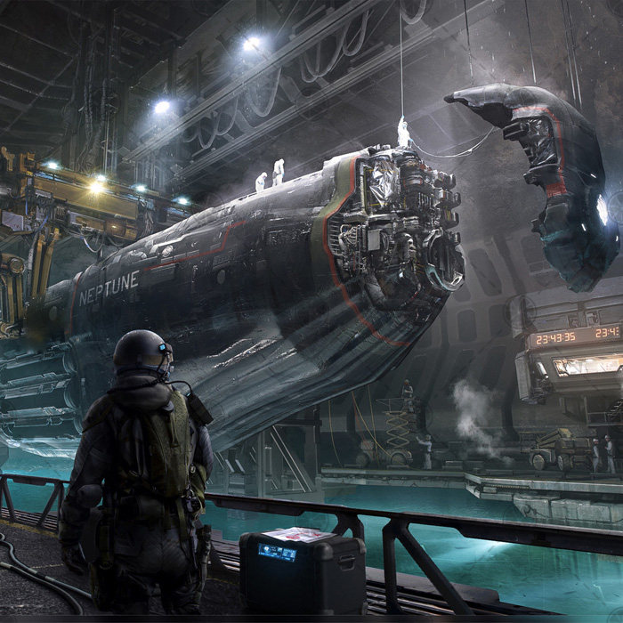 外星基地实验室 科幻建筑绘画cg场景原画氛围概念设定场景参考