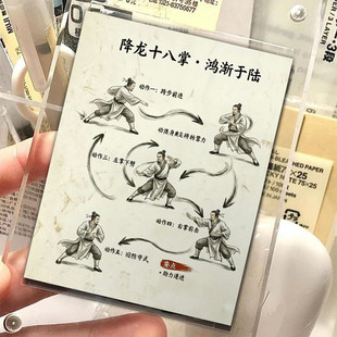 新款】54张降龙十八掌秘籍拍立得中华养生修炼身心健康武术卡片