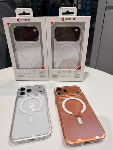 comma琉璃系列苹果17promax手机壳透明磁吸全硬壳不黄iPhone16pro玻璃壳简约保护套ip17pm男女17por