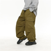 宽松直筒休闲潮裤 童装 男童中大童水洗棉布工装 款 长裤 2026春夏新款