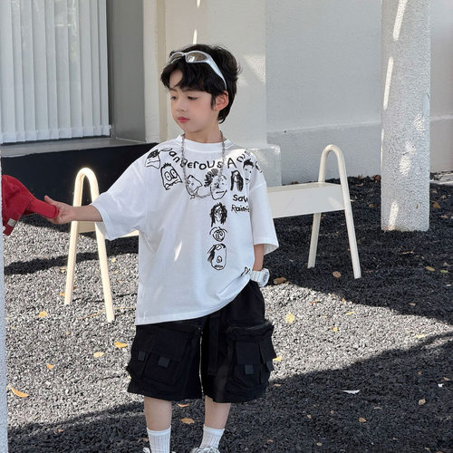 泰如2026夏季新款韩版儿童卡通动漫纯棉印花T恤男童短袖上衣百搭