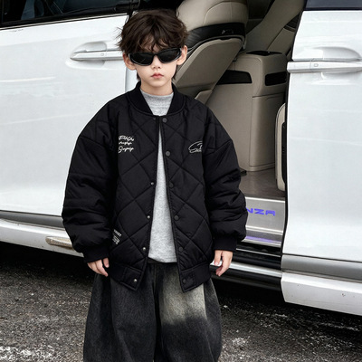 棉小铺男童秋冬外套儿童加棉棒球服韩版2025新款刺绣休闲保暖童装
