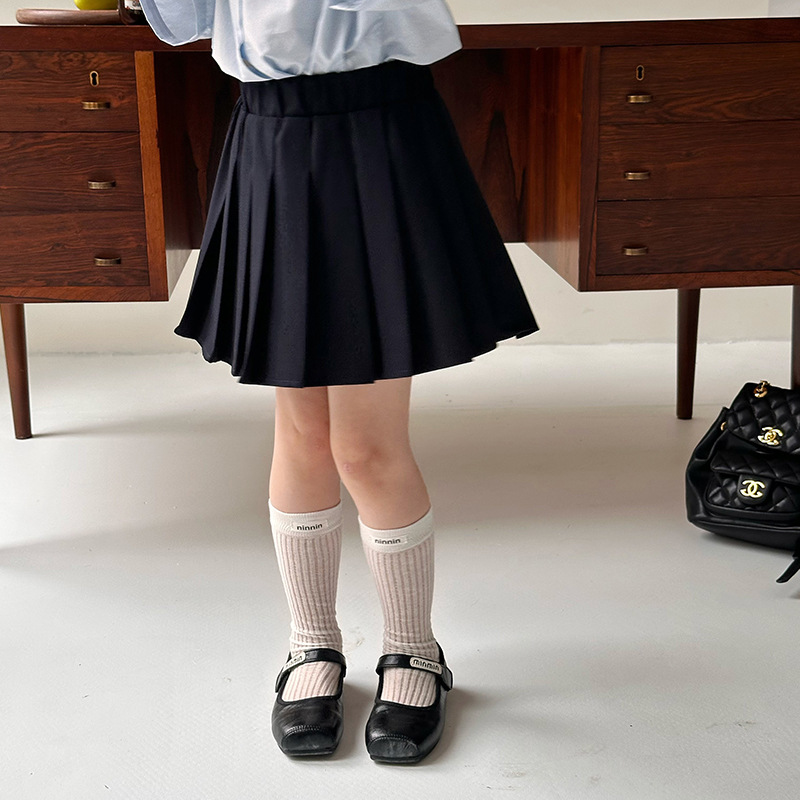 艾摩贝贝女童学院风百褶裙2025夏季新品儿童韩范洋气公主半身