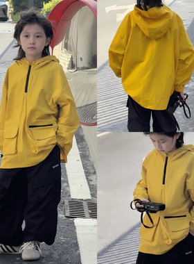 26春季新款山系工装风黄色童外套