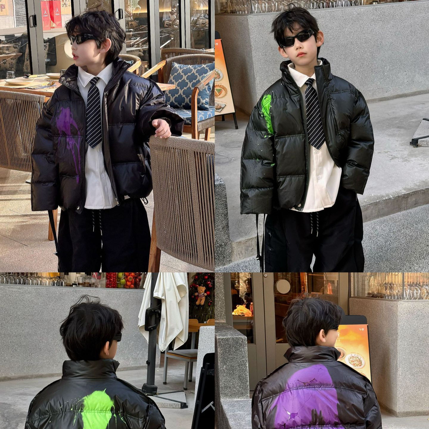 织里泰如2025冬季儿童时尚温感变色羽绒服男童免洗90白鸭绒外套潮