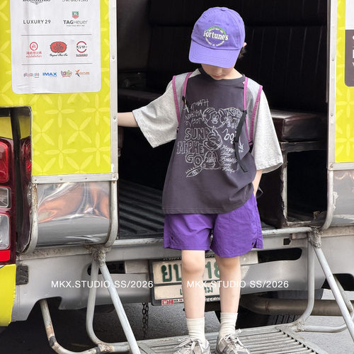 童装男童短袖T恤2026夏季新款儿童薄款上衣大童夏装休闲纯棉衣服