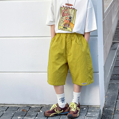 棉小铺男童中裤儿童夏季裤子薄款2026新款韩版多巴胺休闲童装短裤