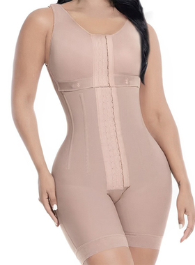 跨境欧美塑身连体衣多排扣7钢骨支撑大码提臀收腹女士束身衣美体