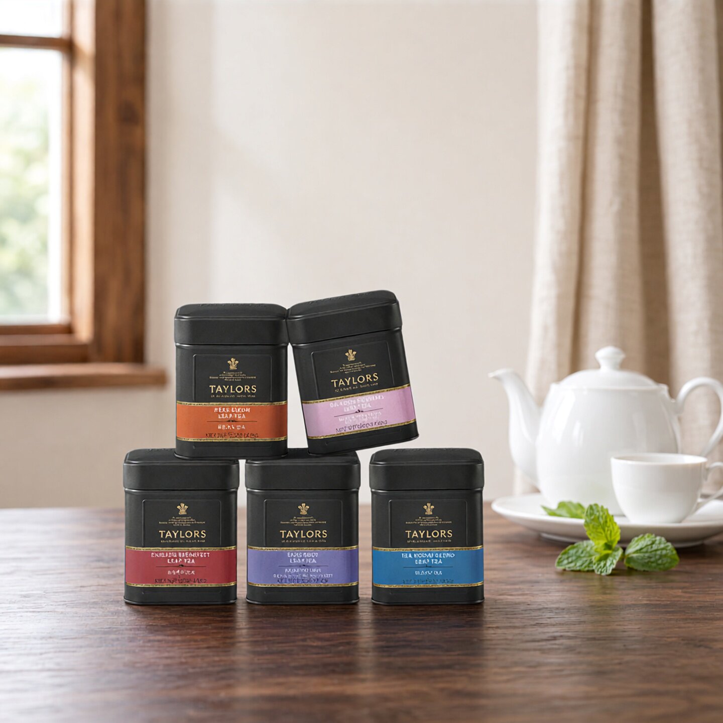 Taylors东方玫瑰红茶泰勒伯爵英式早餐红茶铁罐装散茶茉莉绿茶
