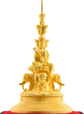 十方普贤菩萨佛像峨眉山普贤普萨绒沙金顶摆件文书普贤本命佛龙蛇