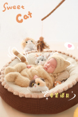 卓美原创儿童摄影服装 新生儿满月百天摄影主题猫咪主题