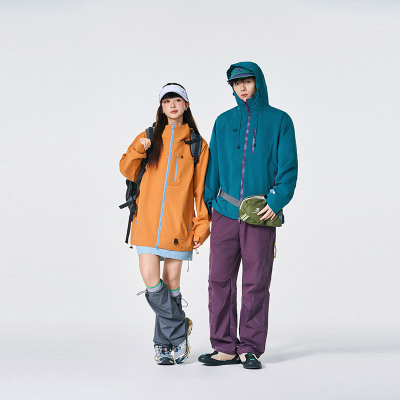 斯辰唯佳山系防风外套男女同款户外夹克风衣防水耐磨登山服冲锋衣