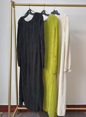 澳洲轻奢R@CHEL GIL@ERT设计感皱褶长袖露背连衣裙礼服