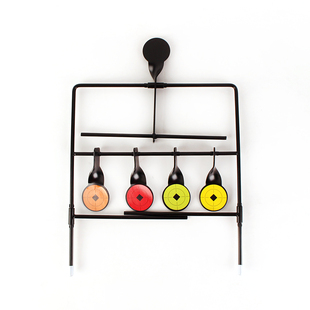 金属自动复位靶战术练习训练弹弓不锈钢靶子射击靶纸