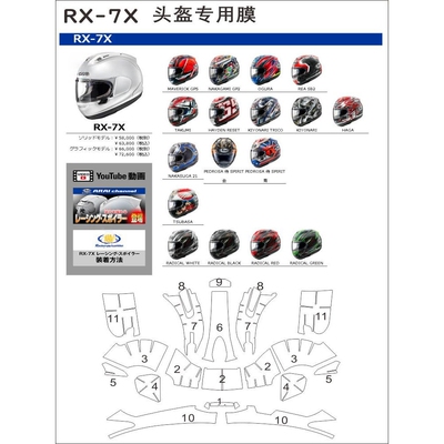 透明车衣电脑切割RX7X头盔贴膜