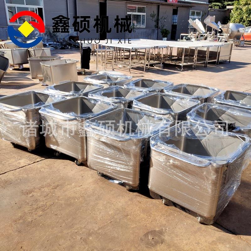 食品厂肉制品馅料运输车不锈钢蔬菜料斗车提升机配套辅助小料车