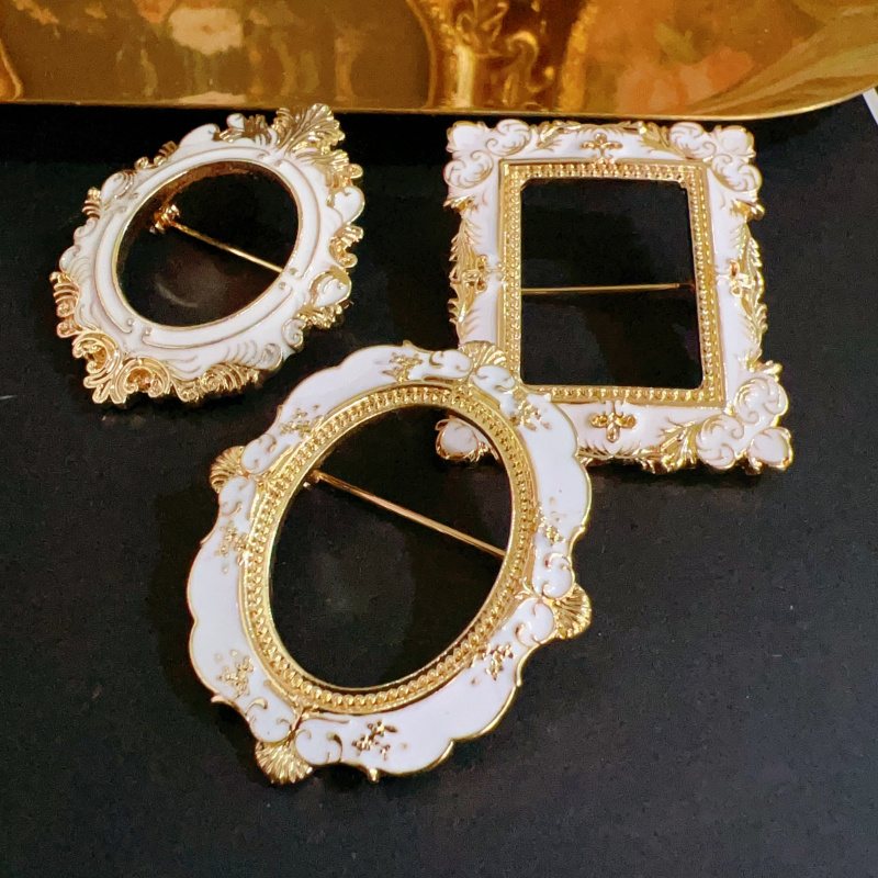 love复古风几何西洋宫廷镂空胸针