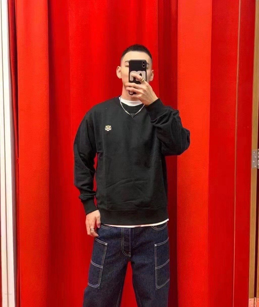 法国巴黎代 KENZO 24春夏新品小虎头刺绣圆领基础款男长袖卫衣
