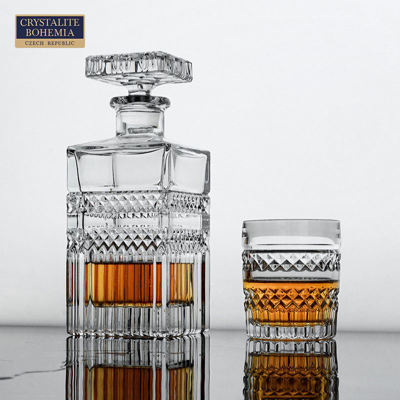 捷克BOHEMIA进口水晶玻璃 威士忌杯洋酒杯 酒瓶酒具套装 复古高档