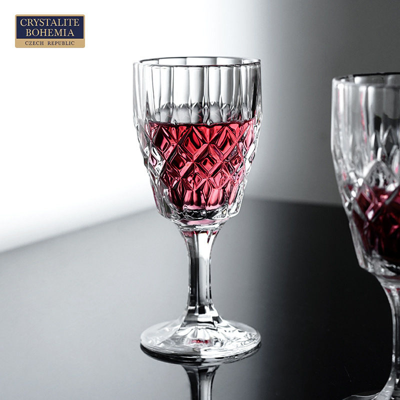 捷克进口BOHEMIA水晶玻璃 高脚红酒杯安吉拉复古个性高档葡萄酒杯