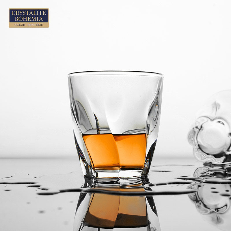 捷克BOHEMIA进口威士忌杯 水晶玻璃厚款洋酒杯玫瑰系列高端