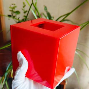 不良品放置盒红色不良品箱带锁不合格品箱亚克力收纳盒差品废品柜