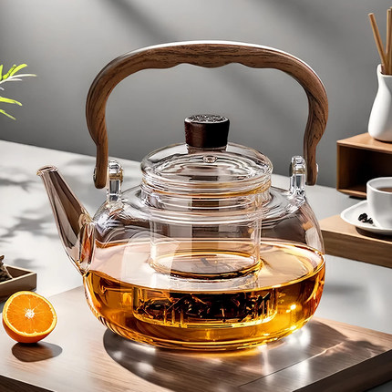 高硼硅玻璃茶壶家用提梁围炉茶具煮茶壶耐高温电陶炉专用烧水壶