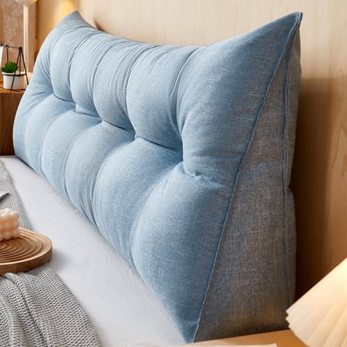 可拆洗床上简约蓝色仿亚麻