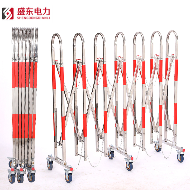 不锈钢拱形伸缩围栏可移动加厚反光片式伸缩围栏道路施工隔离护栏