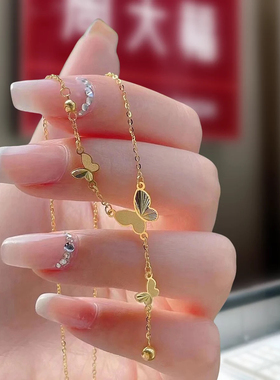 钛钢项链 不掉色蝴蝶流苏项链法式温柔百搭小众轻奢锁骨链XL310