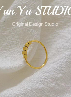 钛钢戒指 不掉色轻奢高级感小方糖戒指简约个性小方块食指戒JZ061