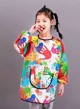 儿童画画衣涂鸦衣定制LOGO