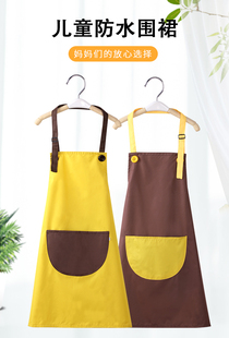 儿童画画衣防水防脏围裙绘画美术课衣幼儿园吃饭衣男孩女孩厨房