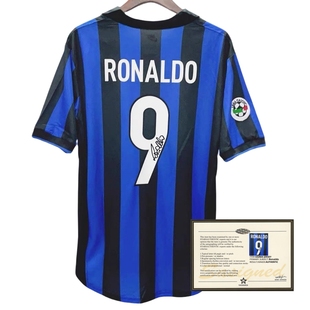 9899国米罗纳尔多主场 复古足球服印签 签名球衣soccer jersey